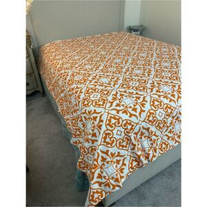 IKEA Orange and White Patterned Duvet Cover